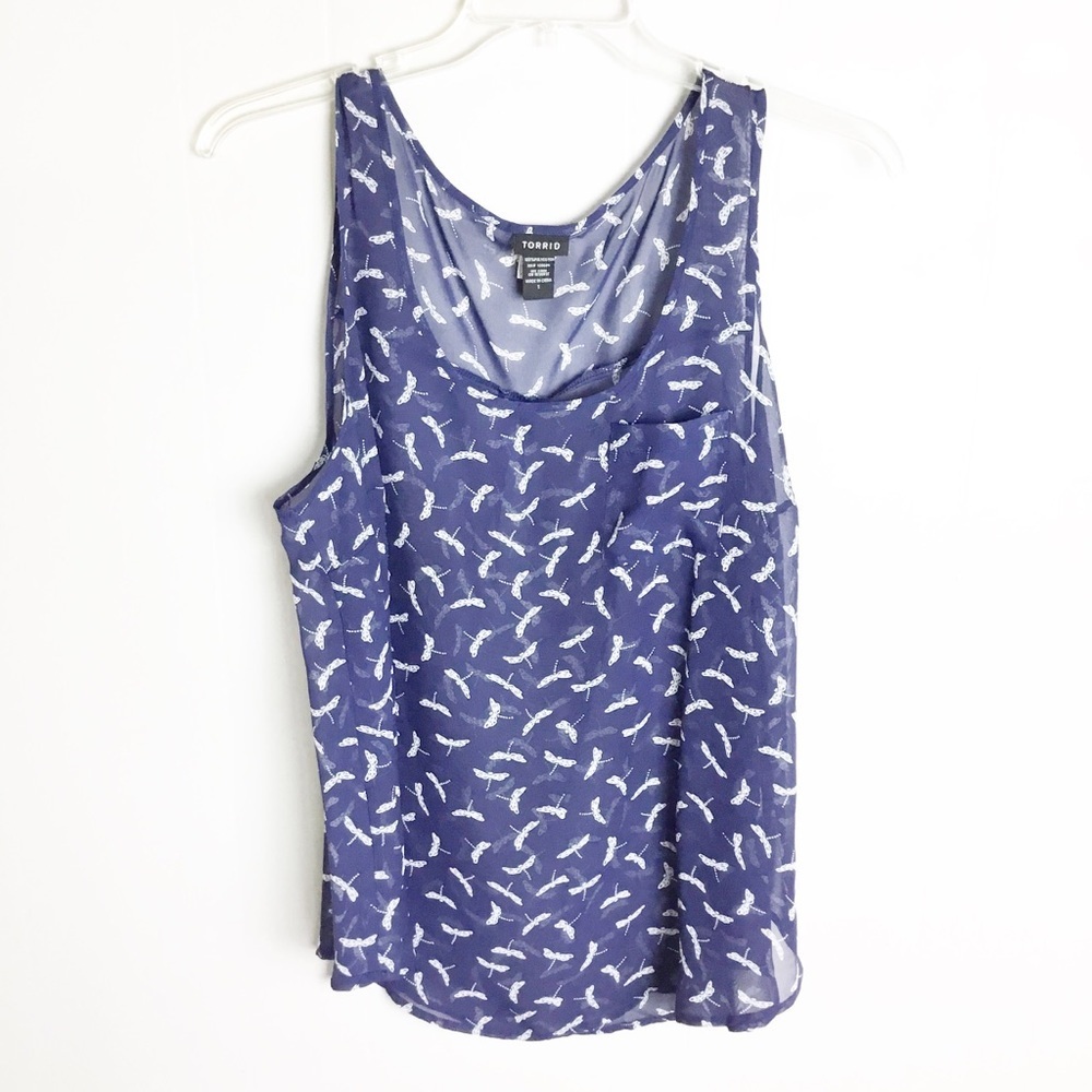 Torrid Dragonfly Blue Tank Top Plus Size 1X